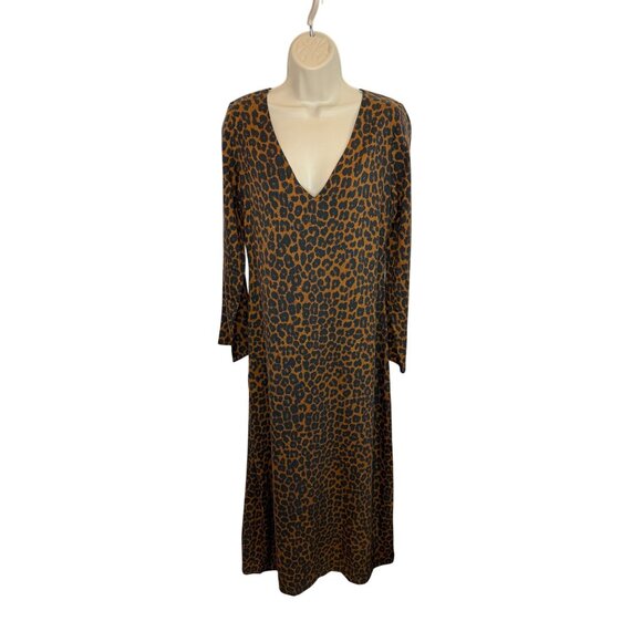 Mara Hoffman Naliyah Brown Leopard Maxi Dress NWOT - Size 4 - Picture 2 of 7